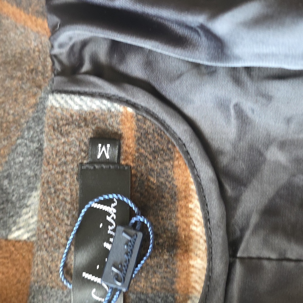 Wool Blend Chicwish Belted  Plaid Wrap Coat - Black, Brown, Gray Size M - Picture 8 of 10